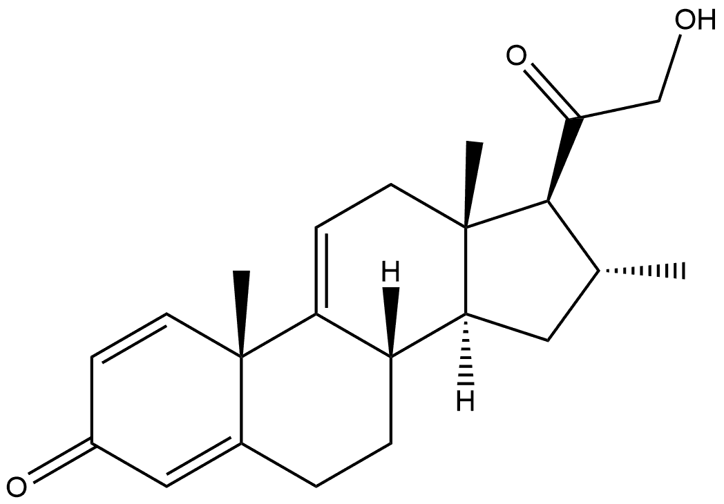 21-Hydroxy-16α-methylpregna-1,4,9(11)-triene-3,20-dione 구조식 이미지