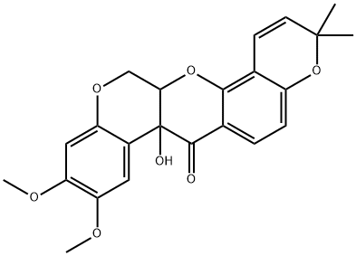 3H-Bis[1]benzopyrano[3,4-b:6',5'-e]pyran-7(7aH)-one, 13,13a-dihydro-7a-hydroxy-9,10-dimethoxy-3,3-dimethyl- (7CI,8CI,9CI) Structure