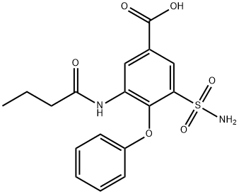Benzoic acid, 3-(aminosulfonyl)-5-[(1-oxobutyl)amino]-4-phenoxy- 구조식 이미지