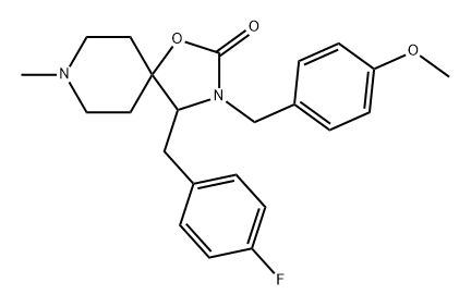 1-Oxa-3,8-diazaspiro[4.5]decan-2-one, 4-[(4-fluorophenyl)methyl]-3-[(4-methoxyphenyl)methyl]-8-methyl- Structure