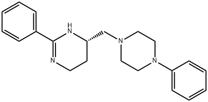 Pyrimidine, 3,4,5,6-tetrahydro-2-phenyl-4-[(4-phenyl-1-piperazinyl)methyl]-, (4S)- Structure