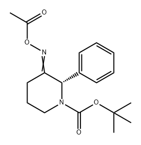 1-Piperidinecarboxylic acid, 3-[(acetyloxy)imino]-2-phenyl-, 1,1-dimethylethyl ester, (2S)- 구조식 이미지