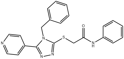 Acetamide, N-phenyl-2-[[4-(phenylmethyl)-5-(4-pyridinyl)-4H-1,2,4-triazol-3-yl]thio]- Structure