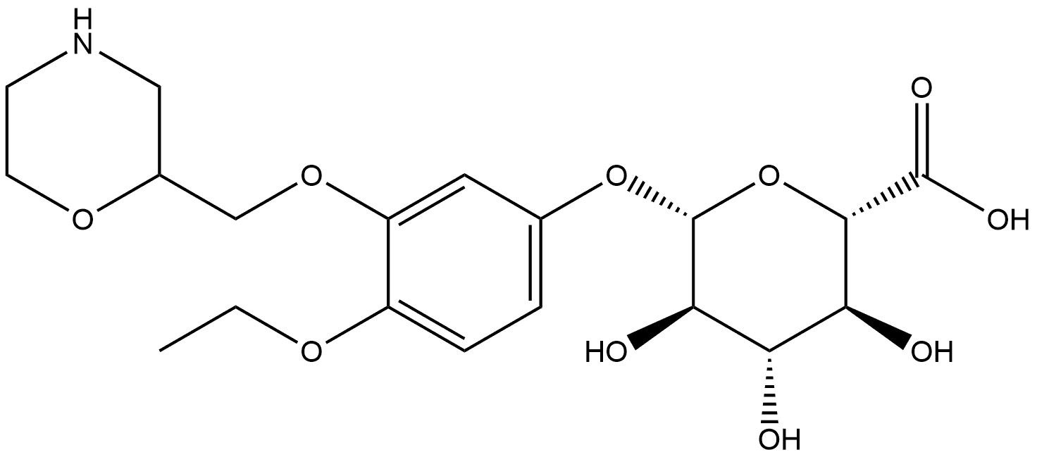 β-D-Glucopyranosiduronic acid, 4-ethoxy-3-(2-morpholinylmethoxy)phenyl 구조식 이미지