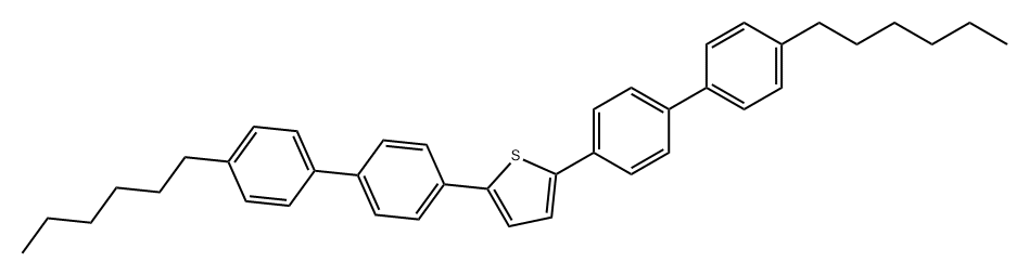 Thiophene, 2,5-bis(4'-hexyl[1,1'-biphenyl]-4-yl)- 구조식 이미지
