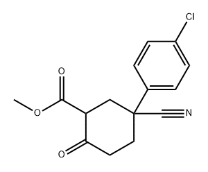 Cyclohexanecarboxylic acid, 5-(4-chlorophenyl)-5-cyano-2-oxo-, methyl ester 구조식 이미지