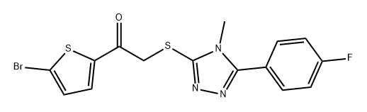 Ethanone, 1-(5-bromo-2-thienyl)-2-[[5-(4-fluorophenyl)-4-methyl-4H-1,2,4-triazol-3-yl]thio]- Structure