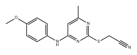 Acetonitrile, 2-[[4-[(4-methoxyphenyl)amino]-6-methyl-2-pyrimidinyl]thio]- 구조식 이미지