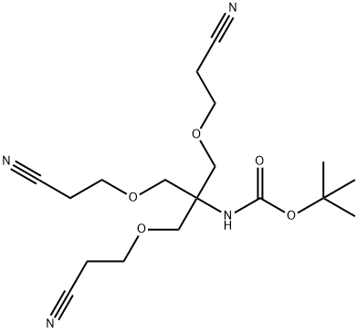 Carbamic acid, N-[2-(2-cyanoethoxy)-1,1-bis[(2-cyanoethoxy)methyl]ethyl]-, 1,1-dimethylethyl ester Structure