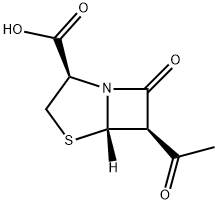 4-Thia-1-azabicyclo[3.2.0]heptane-2-carboxylic acid, 6-acetyl-7-oxo-, (2R,5S,6R)- Structure