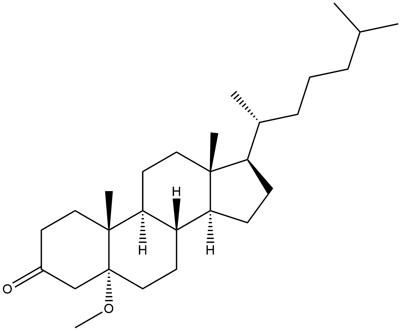 Cholestan-3-one, 5-methoxy-, (5α)- (9CI) Structure