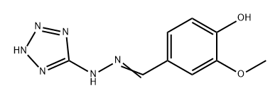 Benzaldehyde, 4-hydroxy-3-methoxy-, 2-(2H-tetrazol-5-yl)hydrazone Structure