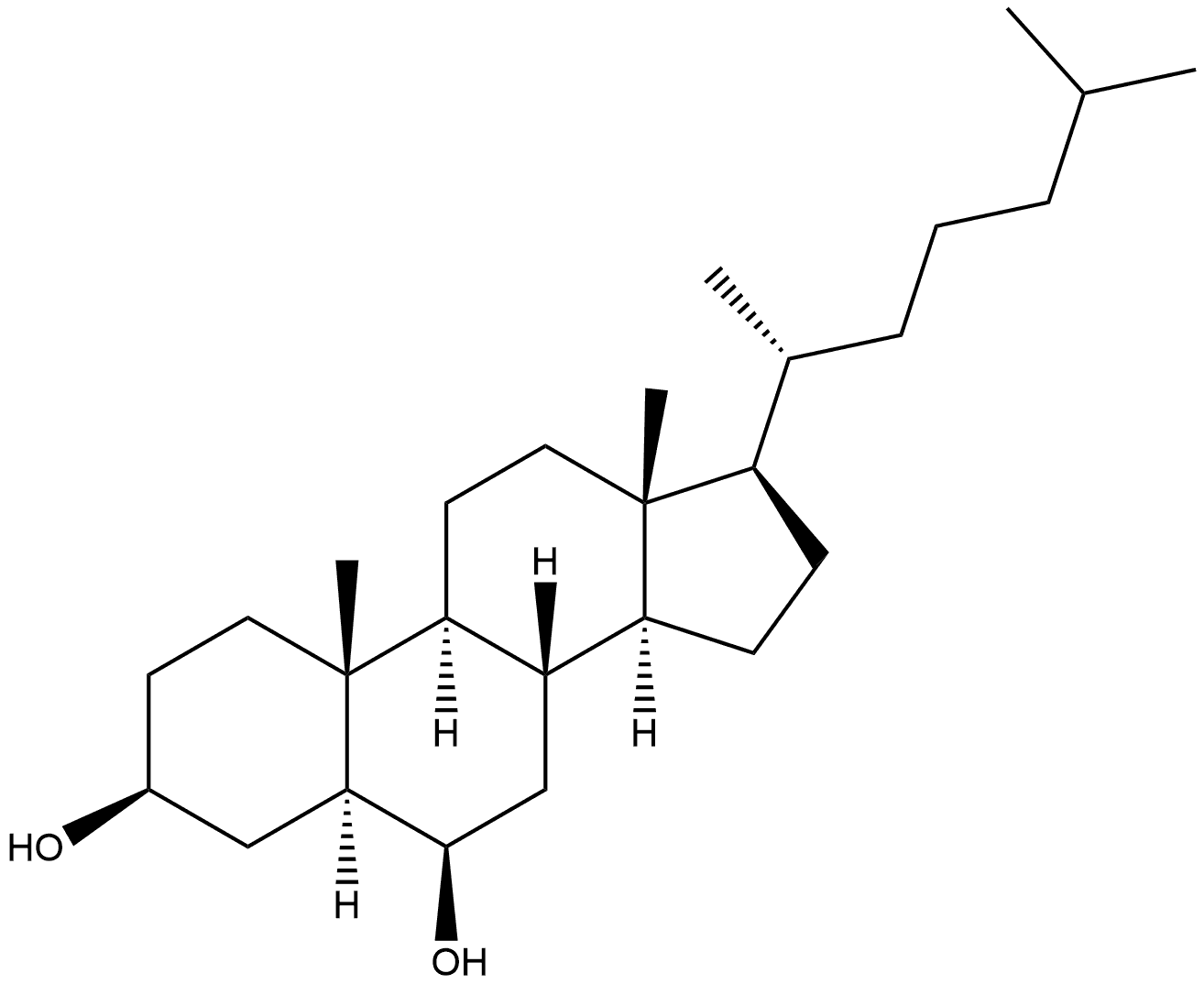 Cholestane-3,6-diol, (3β,5α,6β)- Structure