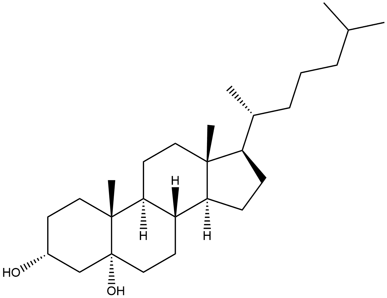 Cholestane-3,5-diol, (3α,5α)- (9CI) Structure