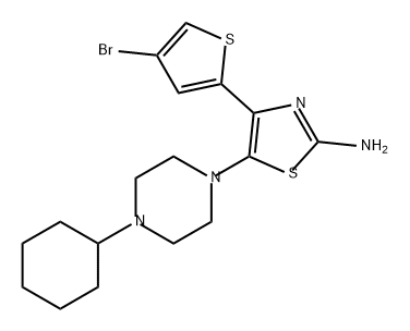 2-Thiazolamine, 4-(4-bromo-2-thienyl)-5-(4-cyclohexyl-1-piperazinyl)- 구조식 이미지