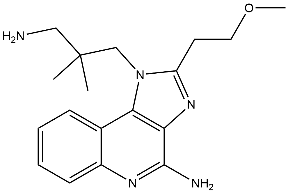 4-Amino-2-(2-methoxyethyl)-β,β-dimethyl-1H-imidazo[4,5-c]quinoline-1-propanamine 구조식 이미지