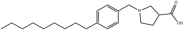 3-Pyrrolidinecarboxylic acid, 1-[(4-nonylphenyl)methyl]- Structure