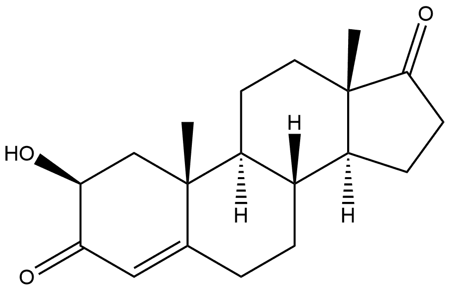 Androst-4-ene-3,17-dione, 2-hydroxy-, (2β)- Structure