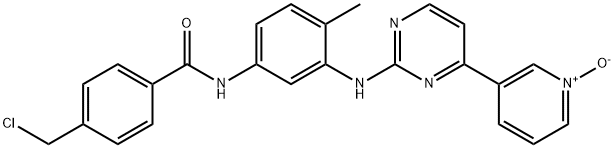 Benzamide, 4-(chloromethyl)-N-[4-methyl-3-[[4-(1-oxido-3-pyridinyl)-2-pyrimidinyl]amino]phenyl]- Structure