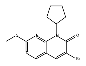 Pyrido[2,3-d]pyrimidin-7(8H)-one, 6-bromo-8-cyclopentyl-2-(methylthio)- 구조식 이미지