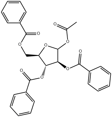 D-Arabinofuranose, 1-acetate 2,3,5-tribenzoate Structure