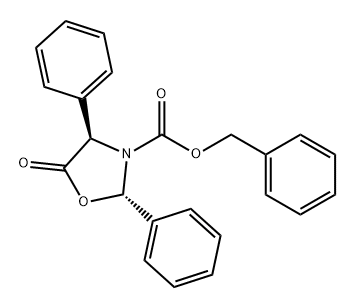 3-Oxazolidinecarboxylic acid, 5-oxo-2,4-diphenyl-, phenylmethyl ester, (2S,4R)- Structure