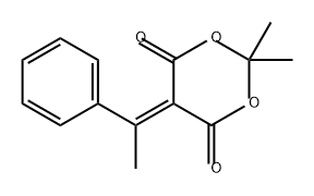 1,3-Dioxane-4,6-dione, 2,2-dimethyl-5-(1-phenylethylidene)- Structure