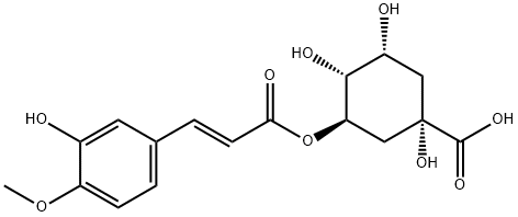 Cyclohexanecarboxylic acid, 1,3,4-trihydroxy-5-[[(2E)-3-(3-hydroxy-4-methoxyphenyl)-1-oxo-2-propen-1-yl]oxy]-, (1S,3R,4R,5R)- Structure