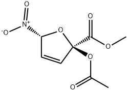 2-Furancarboxylic acid, 2-(acetyloxy)-2,5-dihydro-5-nitro-, methyl ester, cis- (9CI) 구조식 이미지