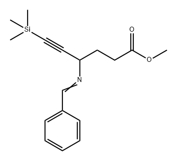 5-Hexynoic acid, 4-[(phenylmethylene)amino]-6-(trimethylsilyl)-, methyl ester Structure