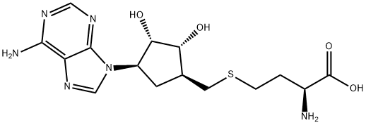 L-Homocysteine, S-[[(1S,2R,3S,4R)-4-(6-amino-9H-purin-9-yl)-2,3-dihydroxycyclopentyl]methyl]- Structure