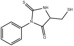 4-Imidazolidinone, 5-(mercaptomethyl)-3-phenyl-2-thioxo- Structure