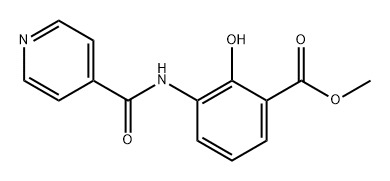 Benzoic acid, 2-hydroxy-3-[(4-pyridinylcarbonyl)amino]-, methyl ester Structure