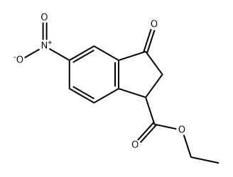 1H-Indene-1-carboxylic acid, 2,3-dihydro-5-nitro-3-oxo-, ethyl ester 구조식 이미지