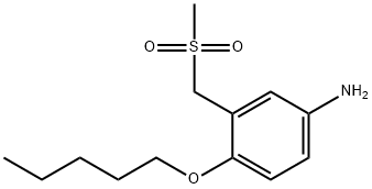Benzenamine, 3-[(methylsulfonyl)methyl]-4-(pentyloxy)- Structure
