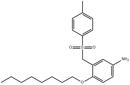 Benzenamine, 3-[[(4-methylphenyl)sulfonyl]methyl]-4-(octyloxy)- 구조식 이미지