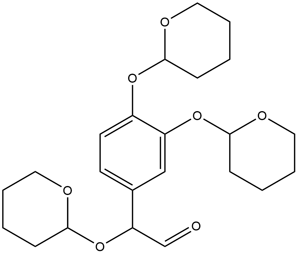α,3,4-Tris[(tetrahydro-2H-pyran-2-yl)oxy]benzeneacetaldehyde 구조식 이미지