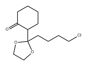 Cyclohexanone, 2-[2-(4-chlorobutyl)-1,3-dioxolan-2-yl]- Structure