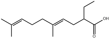 2-ethyl-5,9-dimethyldeca-4,8-dienoic acid Structure