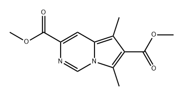 Pyrrolo[1,2-c]pyrimidine-3,6-dicarboxylic acid, 5,7-dimethyl-, 3,6-dimethyl ester Structure