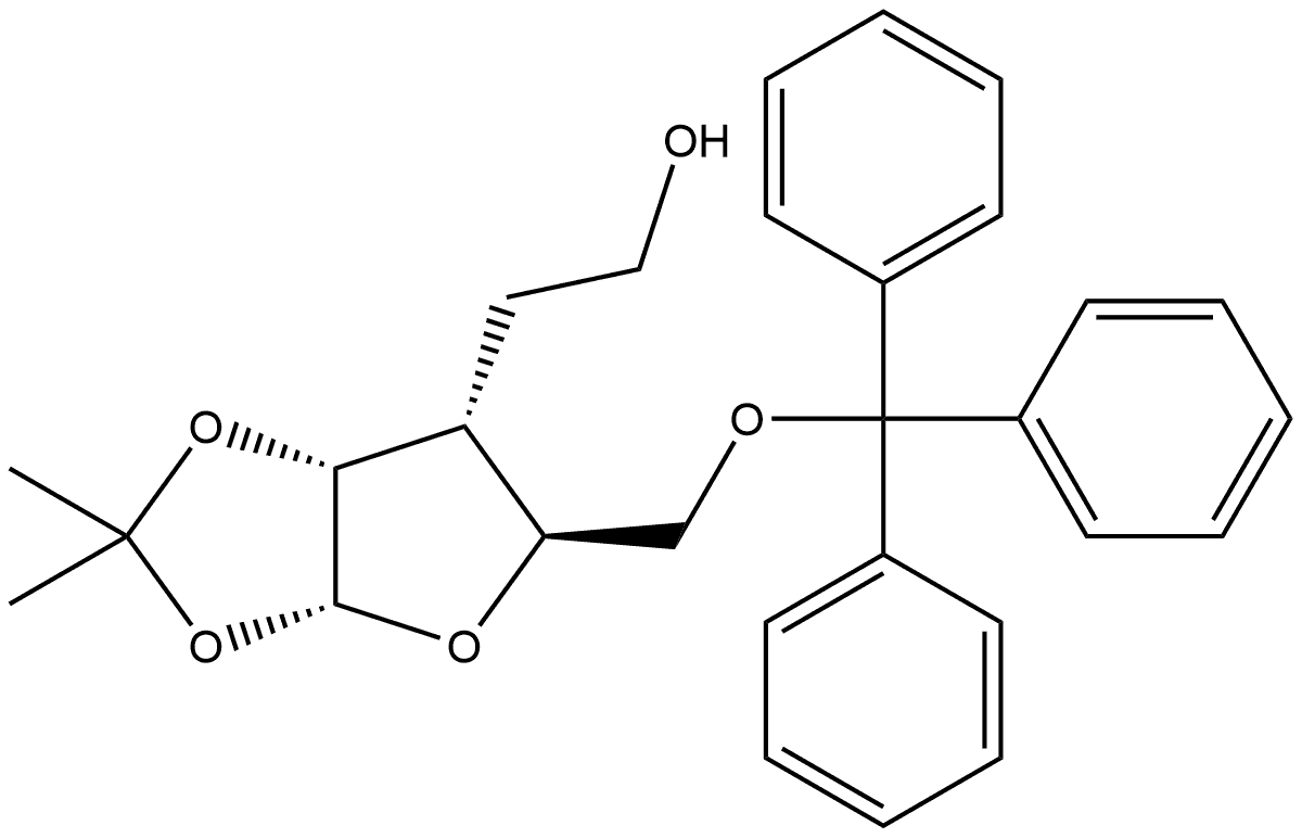 3-Deoxy-3-C-(2'-hydroxyethyl)-1,2-O-isopropylidene-5-O-(triphenylmethyl)-α-D-ribofuranose 구조식 이미지