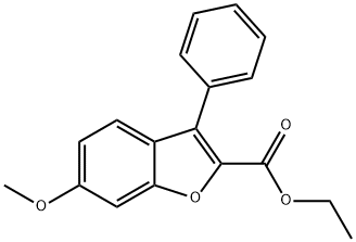 2-Benzofurancarboxylic acid, 6-methoxy-3-phenyl-, ethyl ester 구조식 이미지