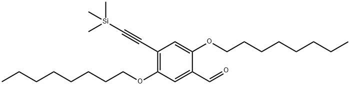 2,5-Bis(octyloxy)-4-((trimethylsilyl)ethynyl)benzaldehyde 구조식 이미지