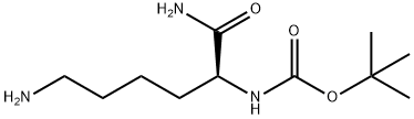 Carbamic acid, N-[(1S)-5-amino-1-(aminocarbonyl)pentyl]-, 1,1-dimethylethyl ester Structure