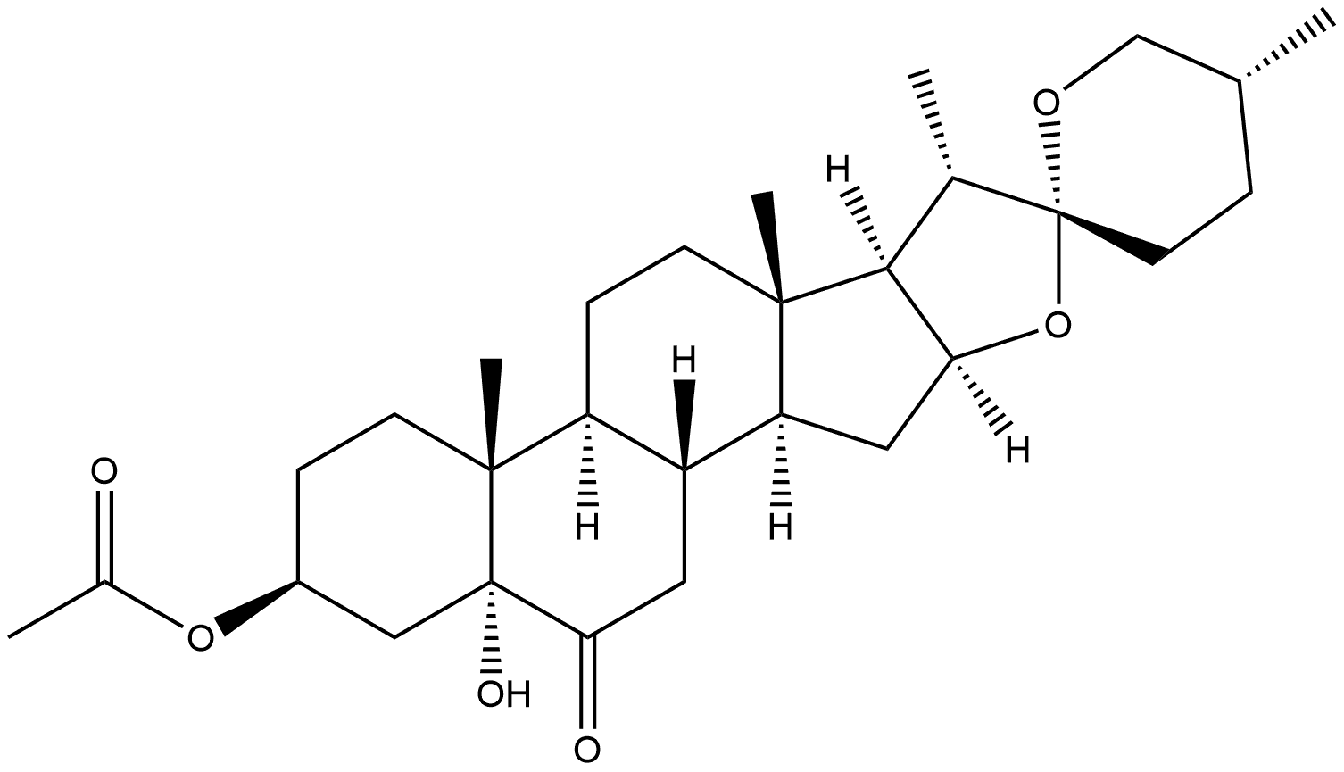 Spirostan-6-one, 3-(acetyloxy)-5-hydroxy-, (3β,5α,25R)- Structure
