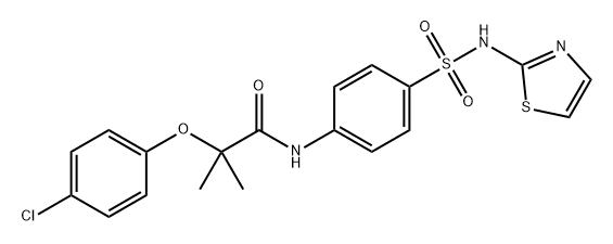 Propanamide, 2-(4-chlorophenoxy)-2-methyl-N-[4-[(2-thiazolylamino)sulfonyl]phenyl]- 구조식 이미지