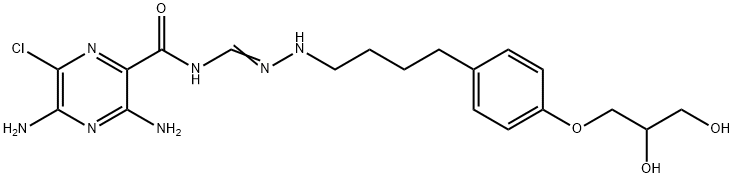 2-Pyrazinecarboxamide, 3,5-diamino-6-chloro-N-[[[4-[4-(2,3-dihydroxypropoxy)phenyl]butyl]amino]iminomethyl]- Structure