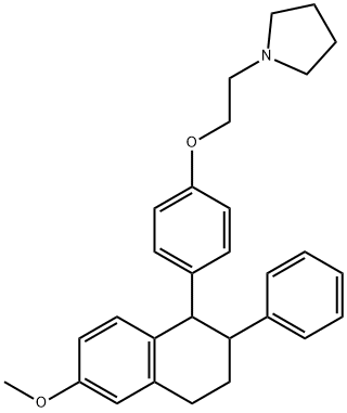 Pyrrolidine, 1-[2-[4-(1,2,3,4-tetrahydro-6-methoxy-2-phenyl-1-naphthalenyl)phenoxy]ethyl]- Structure