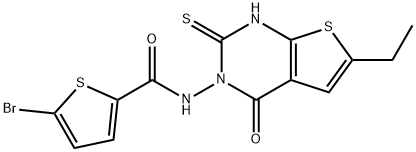 5-bromo-N-(6-ethyl-4-oxo-2-sulfanylidene-1H-thieno[2,3-d]pyrimidin-3-yl)thiophene-2-carboxamide Structure