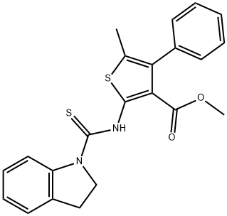 methyl 2-(indoline-1-carbothioamido)-5-methyl-4-phenylthiophene-3-carboxylate Structure